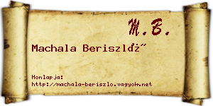 Machala Beriszló névjegykártya